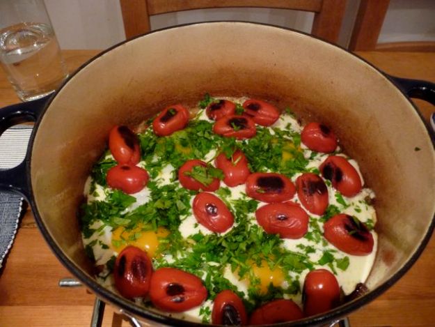 One Pan Deliciousness ottolenghi tomato tahini eggs potatoes