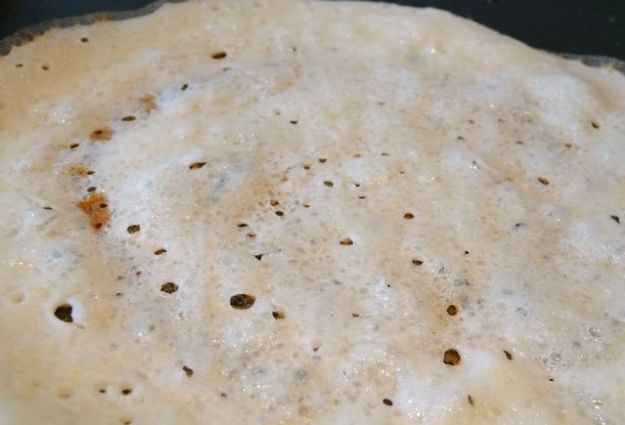 holes appearing in dosa - nearly ready!