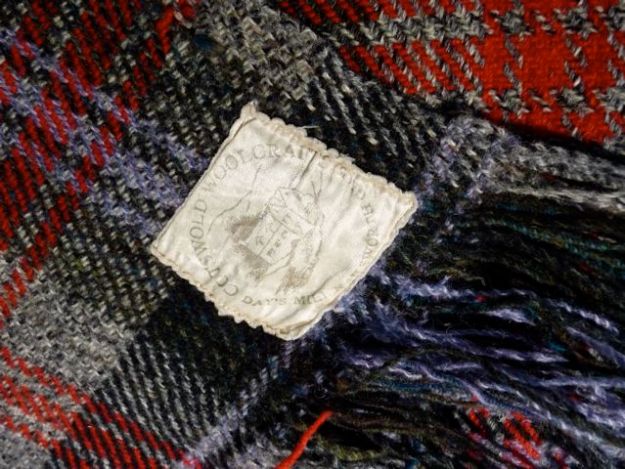 Blanket label from Days Mill, Stroud, Cotswolds