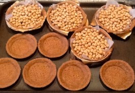 An array of improvised tart tins