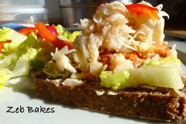 Crabmeat on Rye Bread