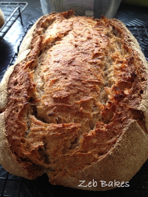 Rye and Flaxseed Sourdough Bread copyright Zeb Bakes