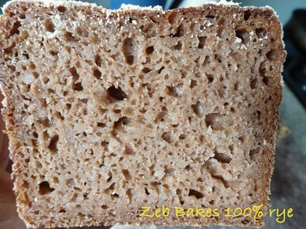 100% rye bread Zeb Bakes