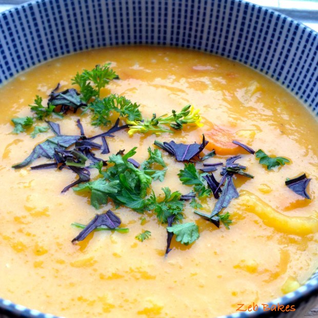 Carrot and rice soup