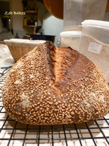 Sesame Crust Date Kefir Bread